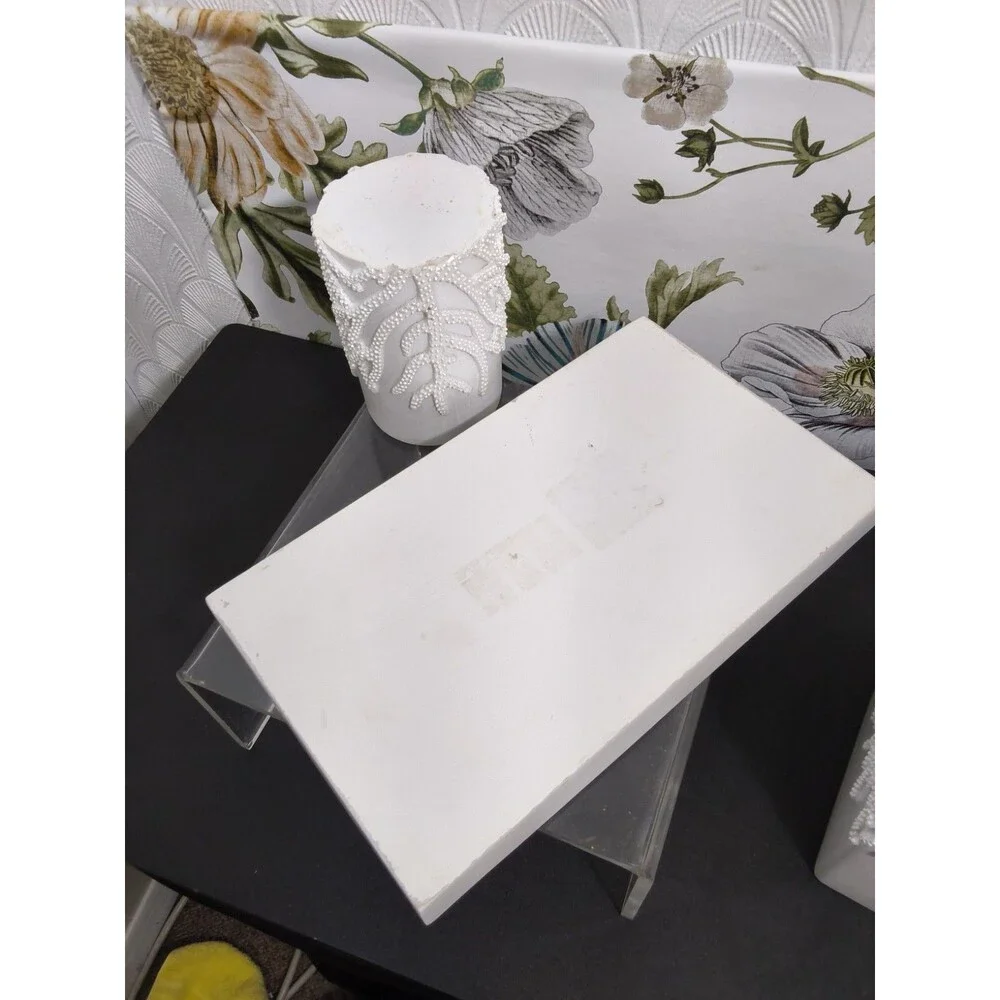 Pride Deco 3 Piece Bathroom Tissue Coral  Reef Set Pearl White